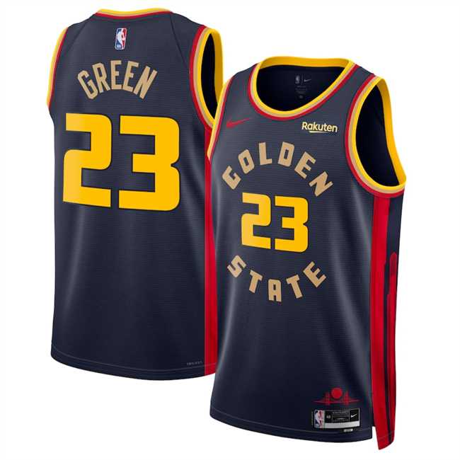 Mens Golden State Warriors #23 Draymond Green Navy 2024-25 City Edition Stitched Jersey Dzhi->golden state warriors->NBA Jersey